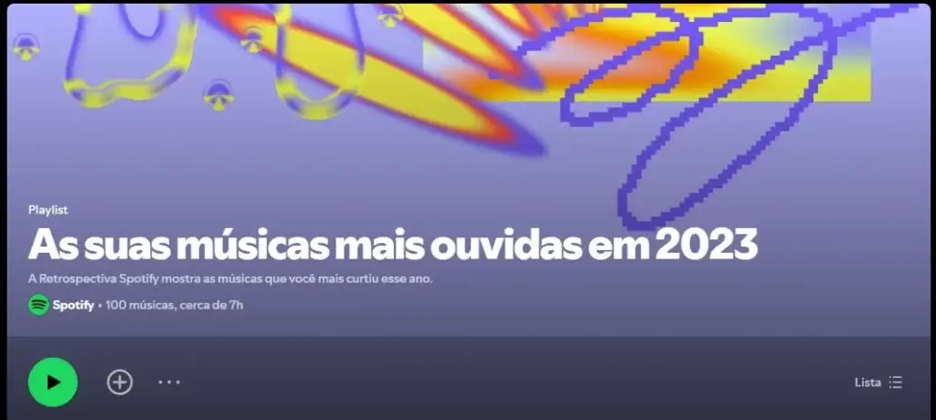 Interface do Spotify Wrapped em 2023
